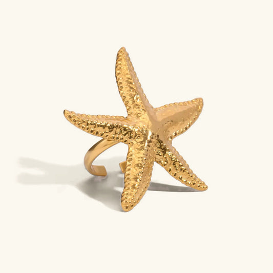 [Gaonasi]Seabreeze Gold Starfish Ring