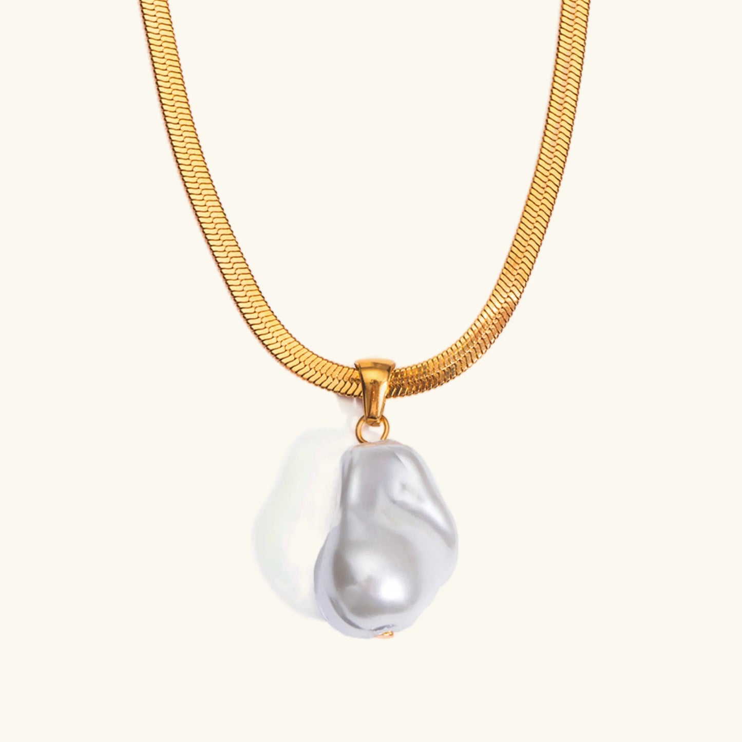 [Gaonasi]Glorietta Herringbone Pearl Necklace