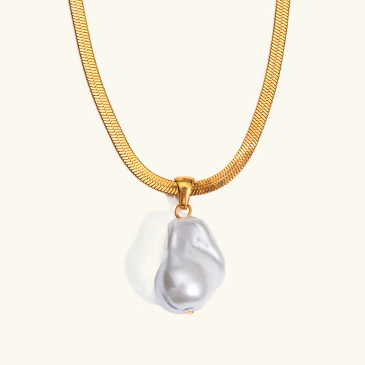 [Gaonasi]Glorietta Herringbone Pearl Necklace