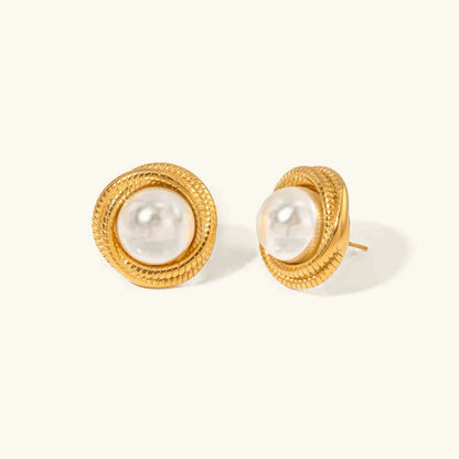 [Gaonasi]Aqua Freshwater Pearl Earrings