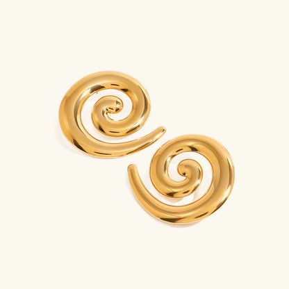 [Gaonasi]Zarya Spiral Gold Earrings
