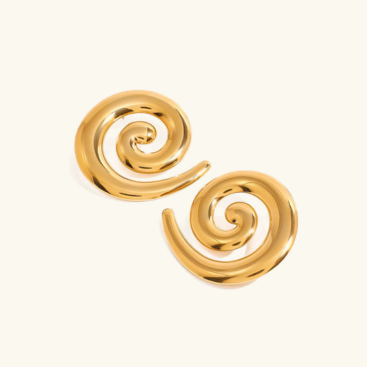 [Gaonasi]Zarya Spiral Gold Earrings
