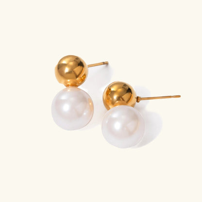 [Gaonasi]Nautica Dome Pearl Earrings