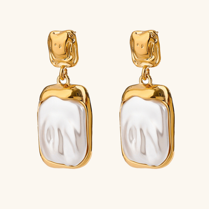 [Gaonasi]Brittany Freshwater Pearl Slate Earrings