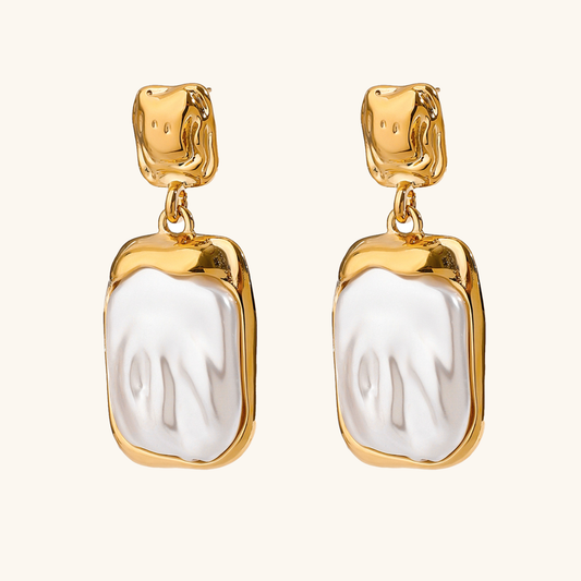 [Gaonasi]Brittany Freshwater Pearl Slate Earrings