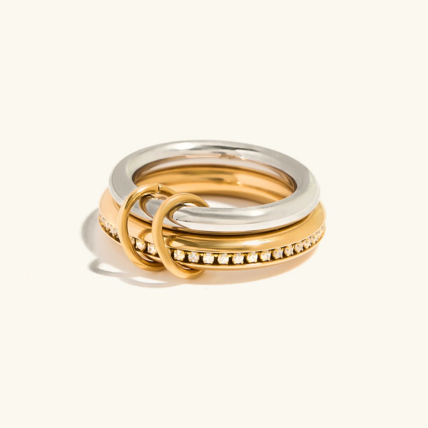 [Gaonasi]Claire Two Tone Ring Stack