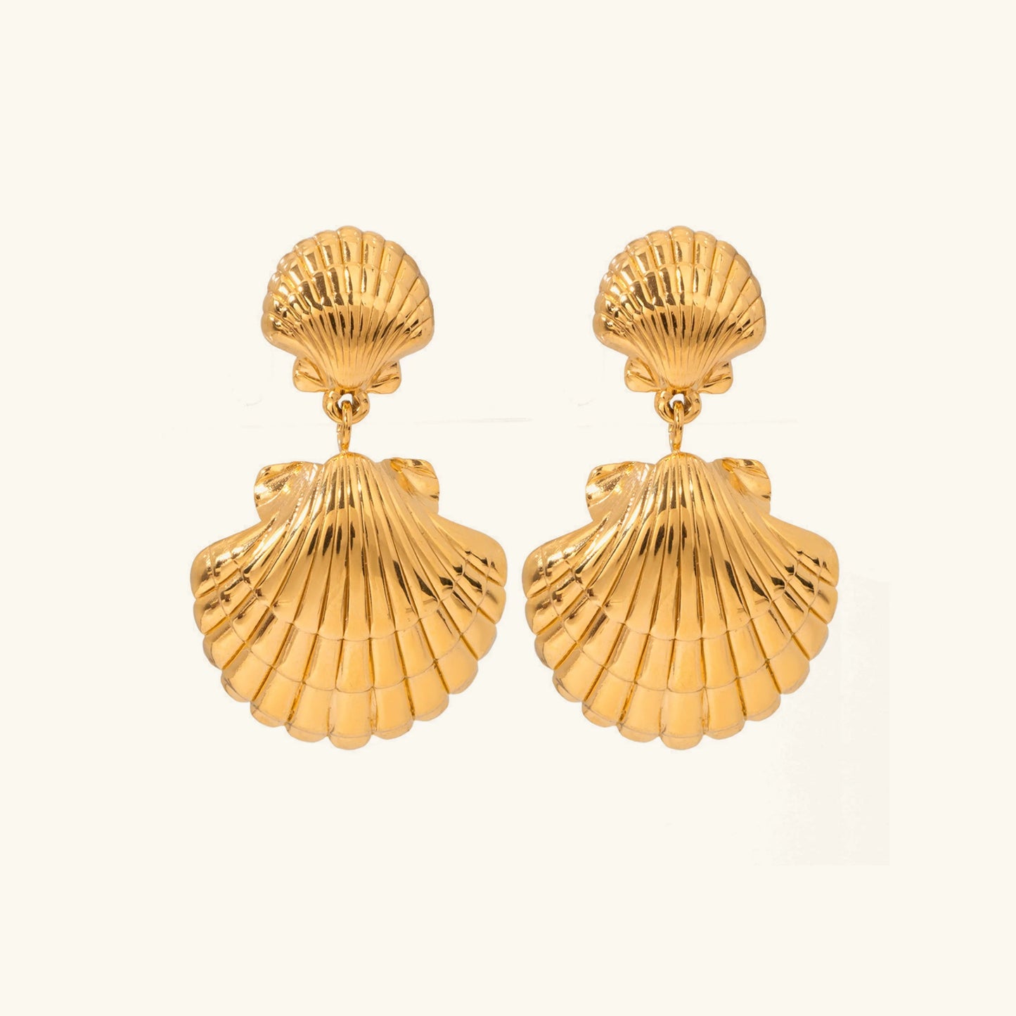 [Gaonasi]Sandy Gold Seashell Earrings