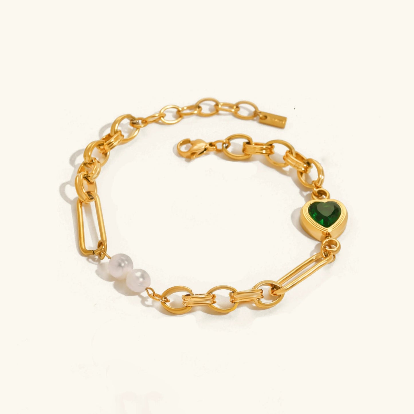 [Gaonasi]Maddison Pearl Chain Gold Bracelet