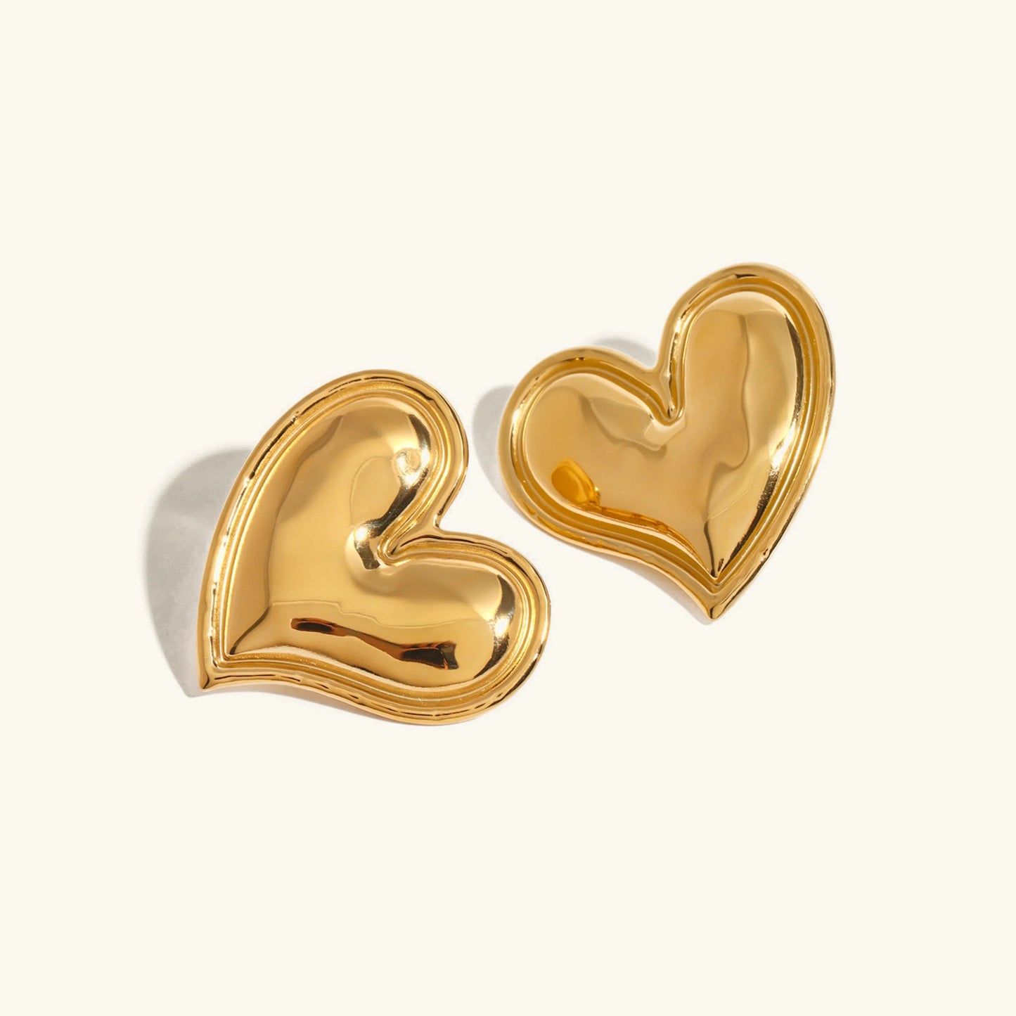 [Gaonasi]Liora Gold Heart Earrings