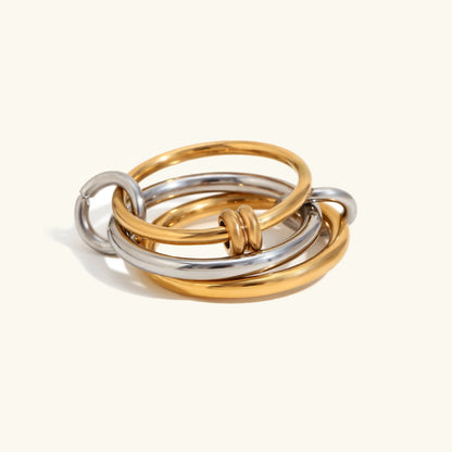 [Gaonasi]Jessica Two-Tone Ring Stack