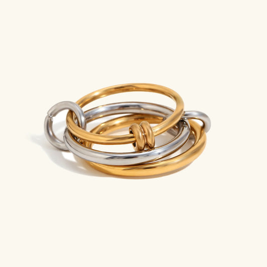 [Gaonasi]Jessica Two-Tone Ring Stack