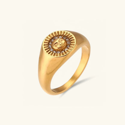 [Gaonasi]Solari Sunface Gold Ring