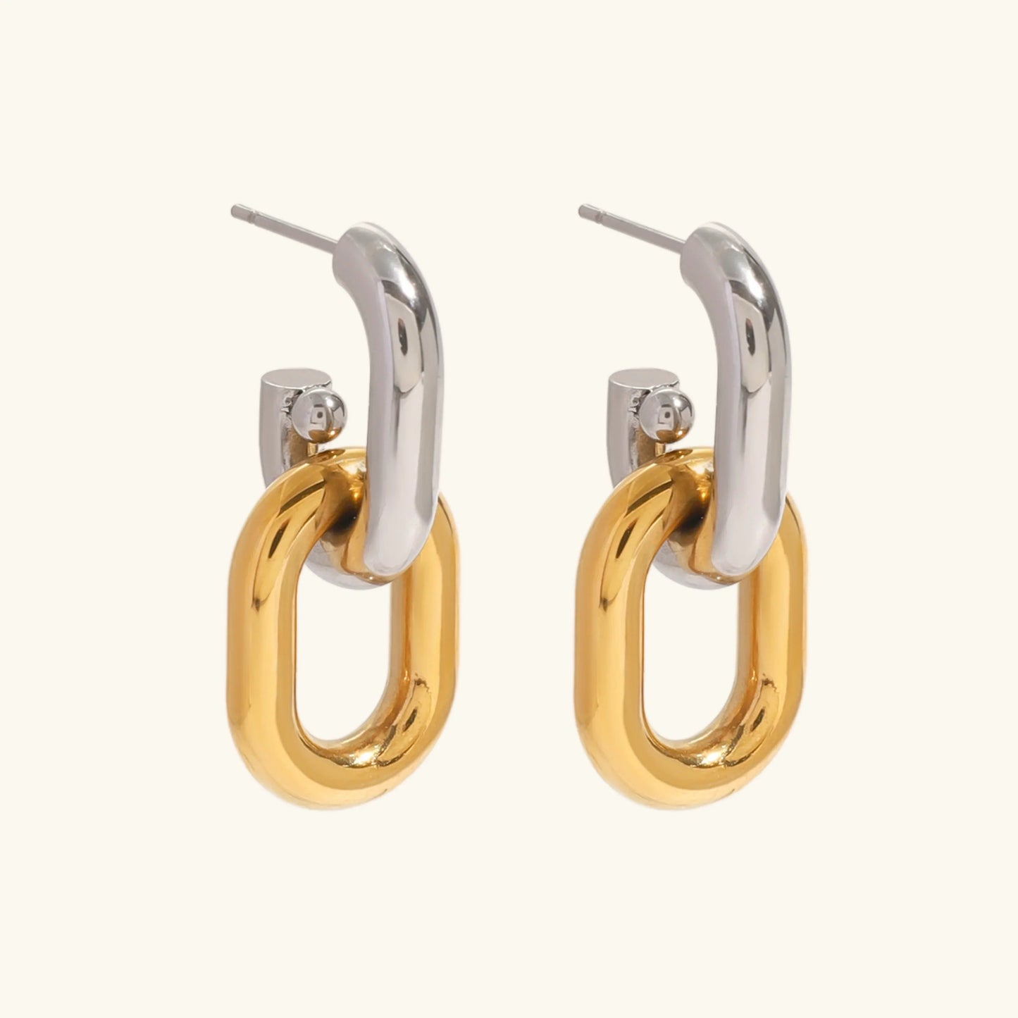 [Gaonasi]Taylor Two Tone Double Hoops