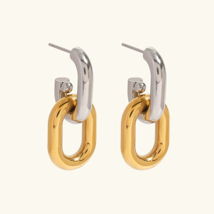 [Gaonasi]Taylor Two Tone Double Hoops