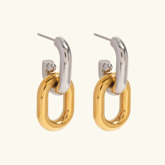 [Gaonasi]Taylor Two Tone Double Hoops