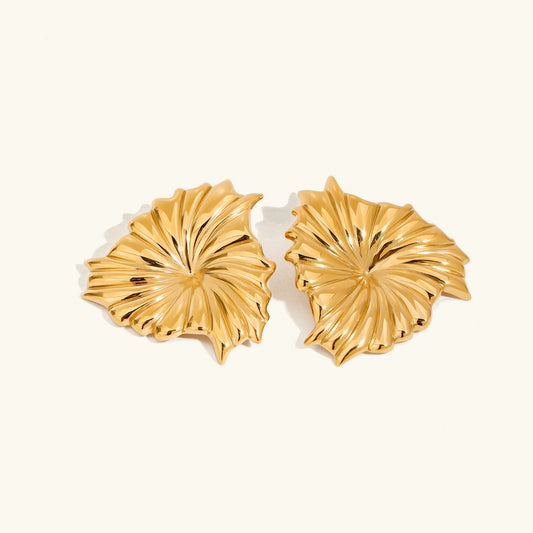 [Gaonasi]Rafaela Sculpted Petal Gold Earrings