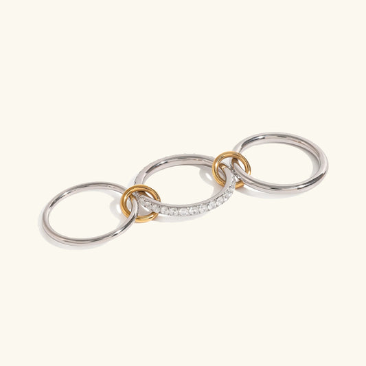 [Gaonasi]Desiree Stacked Diamond Ring