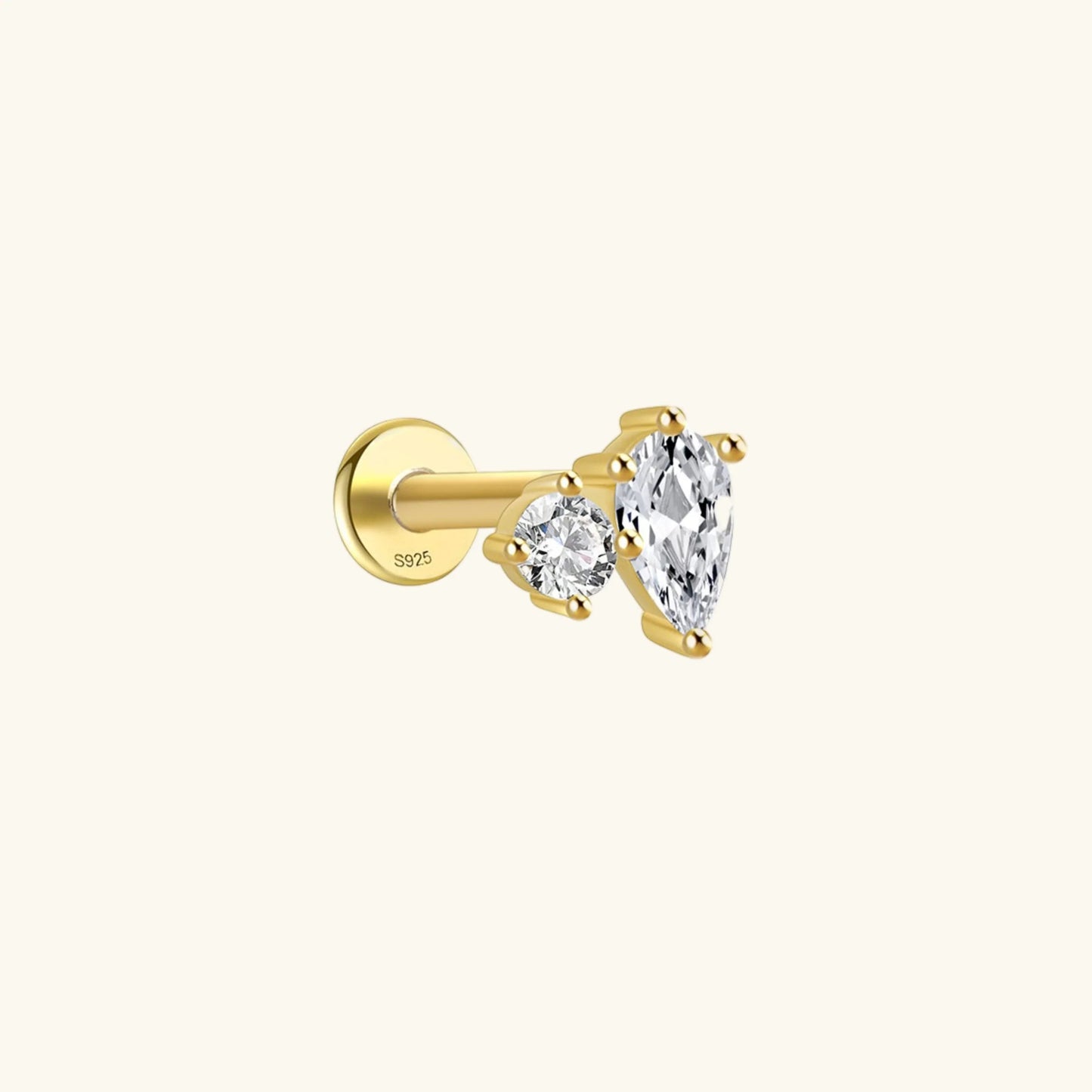 [Gaonasi]Kate Flat Back Diamond Stud