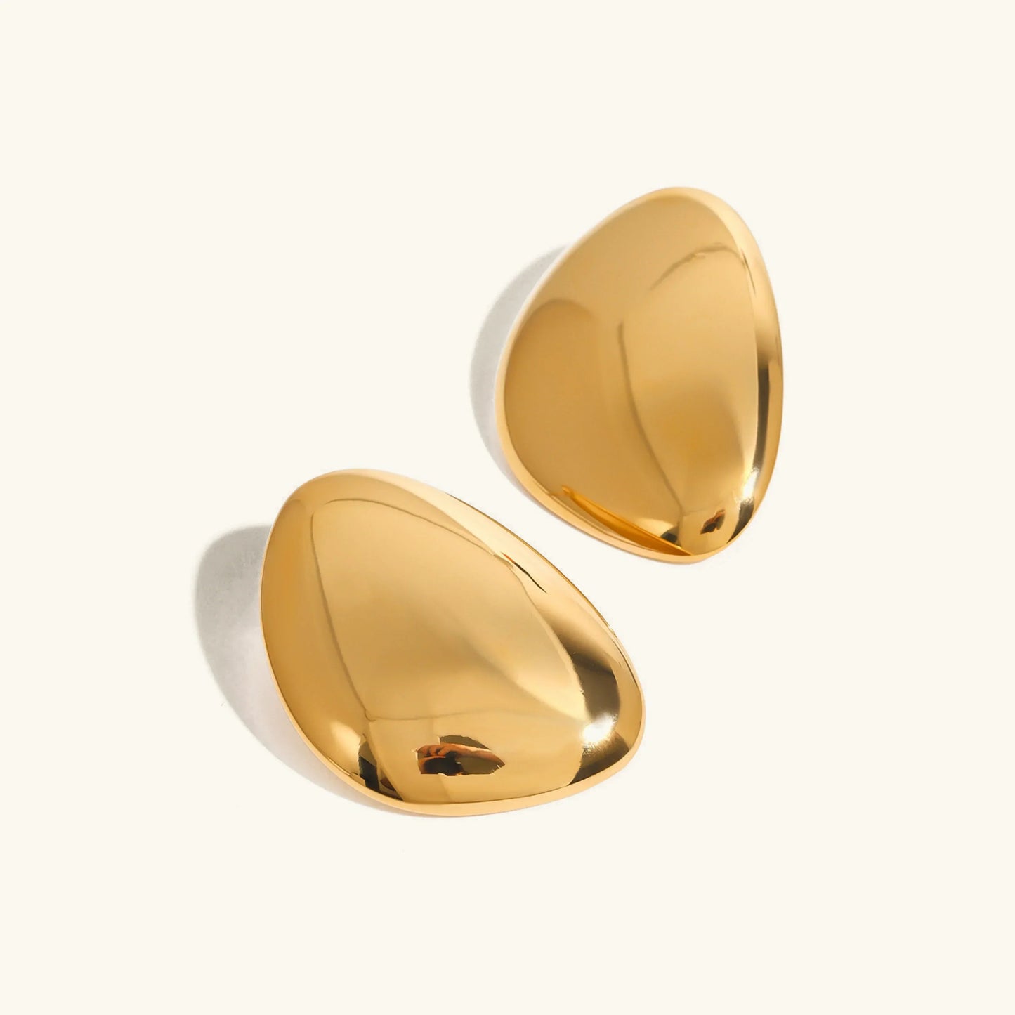 [Gaonasi]Carrie Chunky Bean Gold Earrings