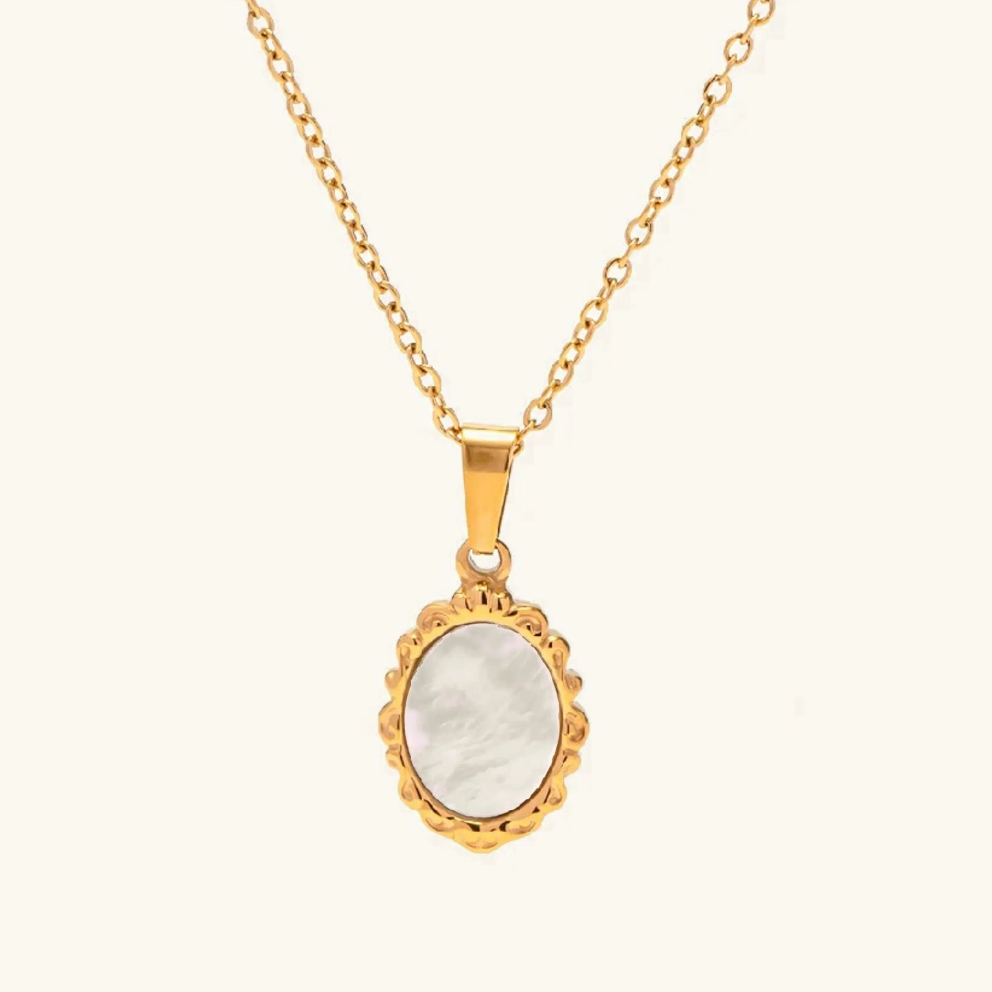 [Gaonasi]Roselle Vintage Mother Of Pearl Pendant