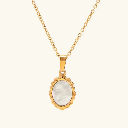 [Gaonasi]Roselle Vintage Mother Of Pearl Pendant