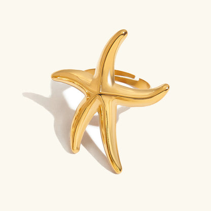 [Gaonasi]Oceanic Gold Starfish Ring