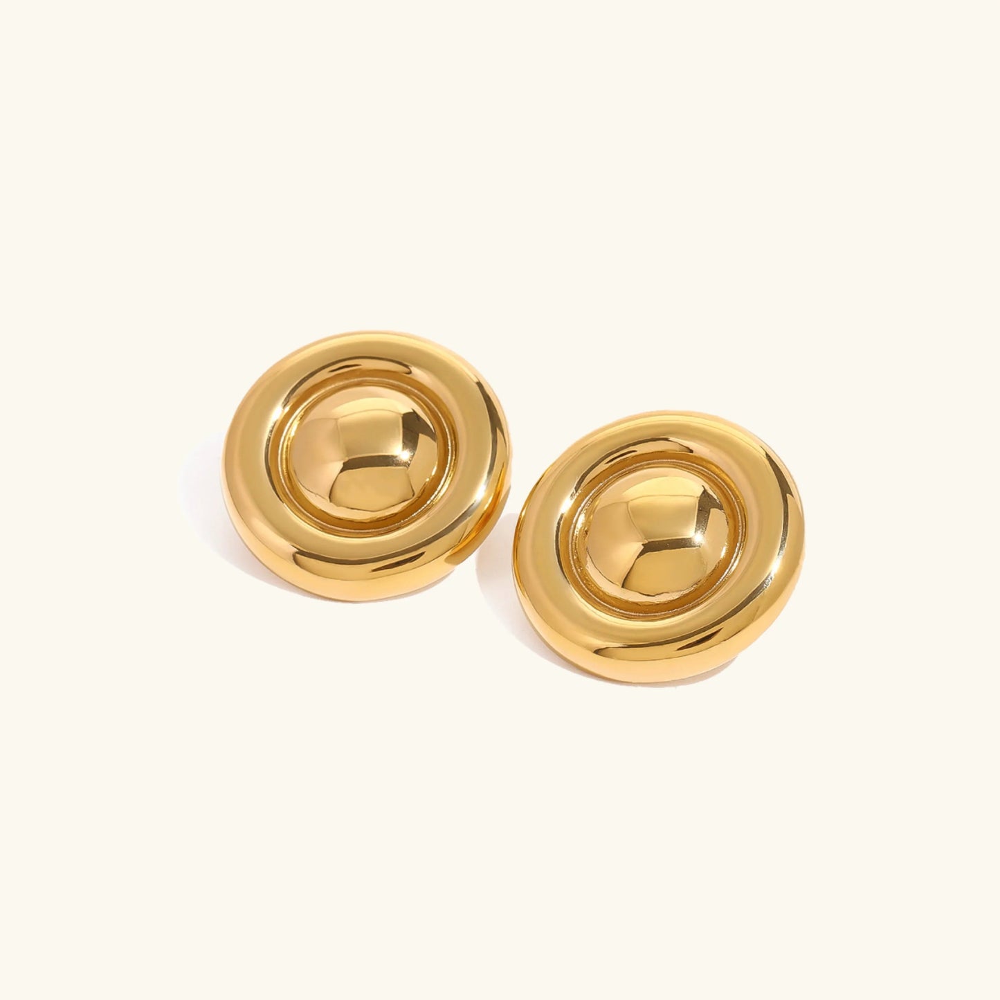 [Gaonasi]Summers Gold Button Earrings