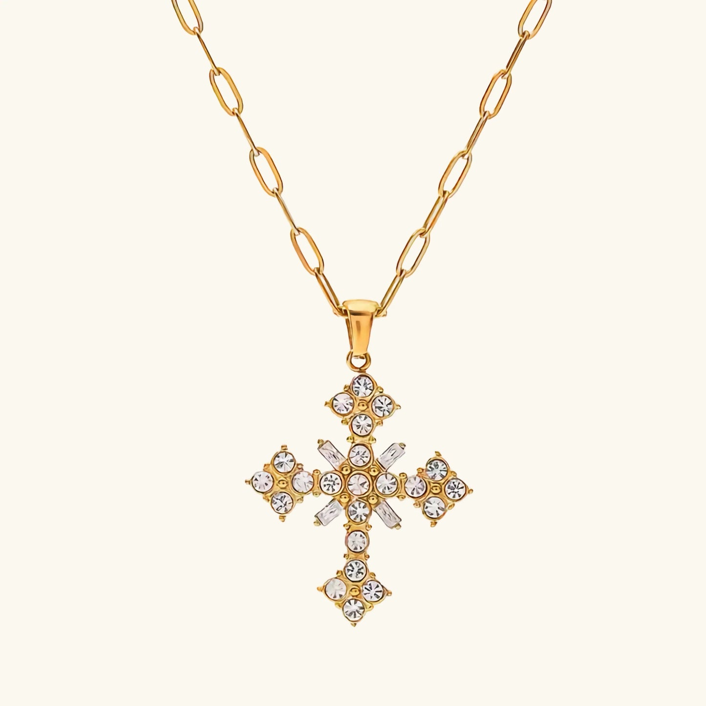 [Gaonasi]Divina Crystal Cross Necklace