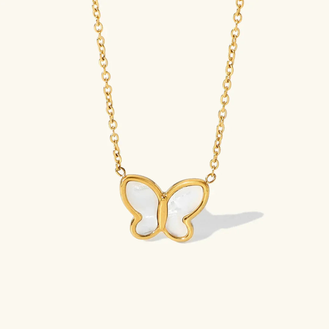 [Gaonasi]Flutterby Mother of Pearl Necklace