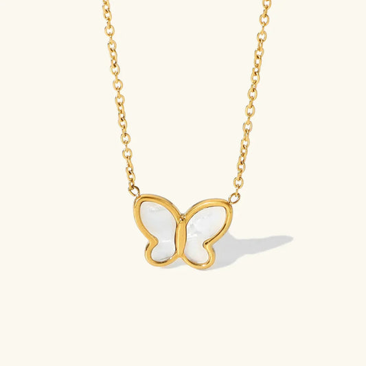 [Gaonasi]Flutterby Mother of Pearl Necklace