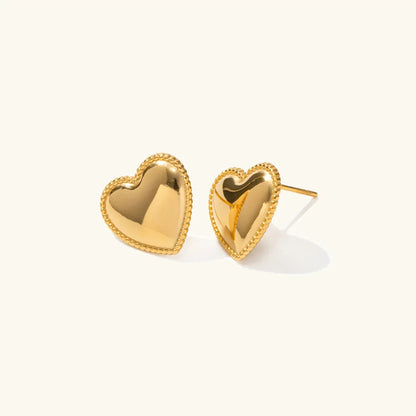 [Gaonasi]Ruth Heart Gold Earrings