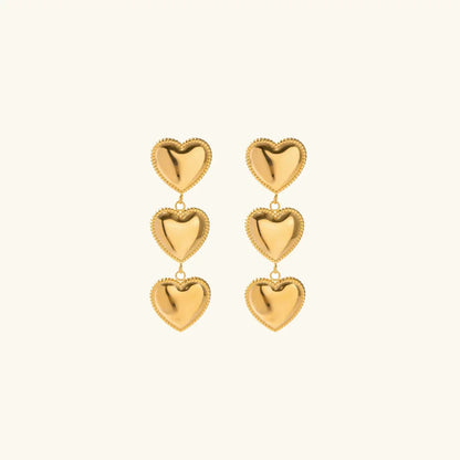 [Gaonasi]Aimee Gold Heart Earrings