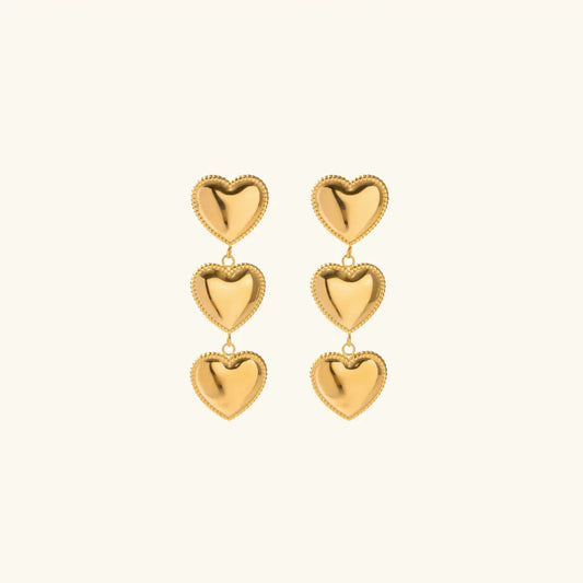 [Gaonasi]Aimee Gold Heart Earrings