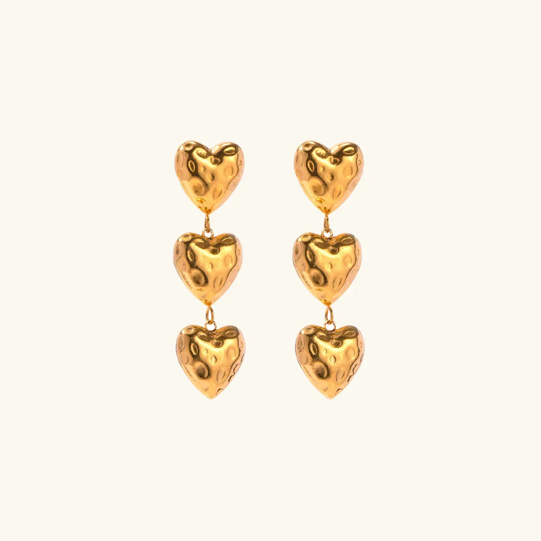 [Gaonasi]Heather Heart Gold Earrings