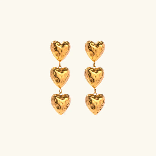 [Gaonasi]Heather Heart Gold Earrings