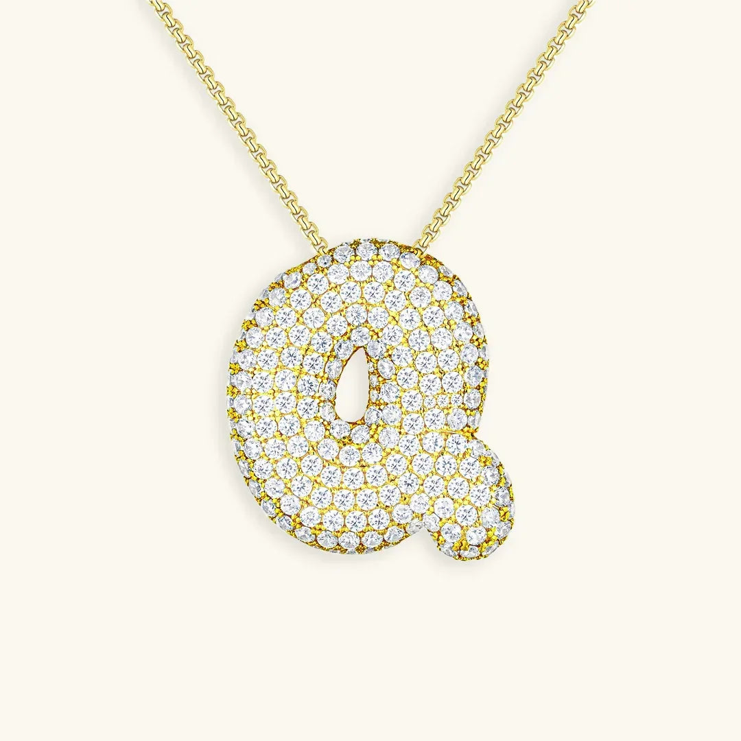 [Gaonasi]Bubble Initial Diamond Necklace