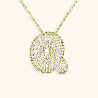[Gaonasi]Bubble Initial Diamond Necklace