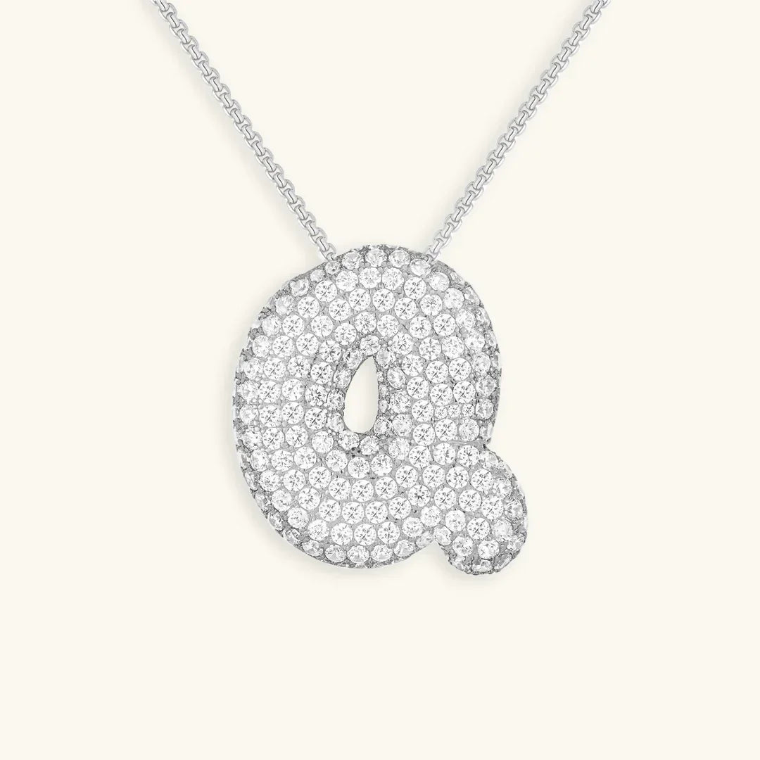 [Gaonasi]Bubble Initial Diamond Necklace