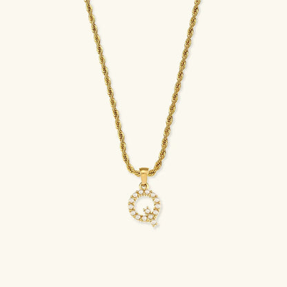 [Gaonasi]Elodie Initial Letter Pearl Necklace
