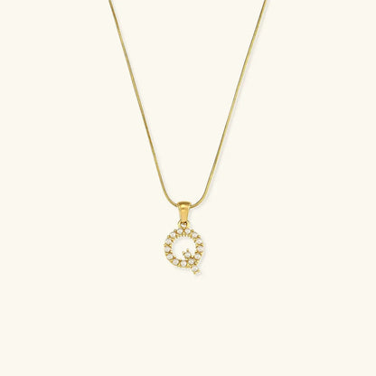 [Gaonasi]Augustine Initial Letter Pearl Necklace