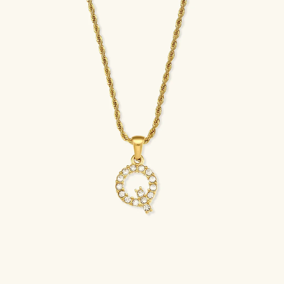 [Gaonasi]Maeve Letter Initial Diamond Necklace