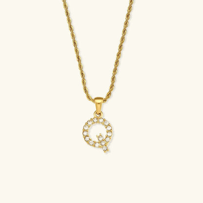 [Gaonasi]Maeve Letter Initial Diamond Necklace