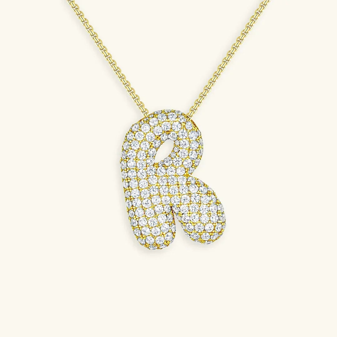 [Gaonasi]Bubble Initial Diamond Necklace