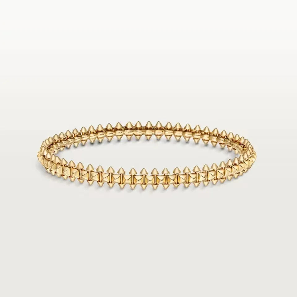 [Cadisa] CLASH & Clover Laser 5-Motif & LOVE Brushed Bracelet Stack Set