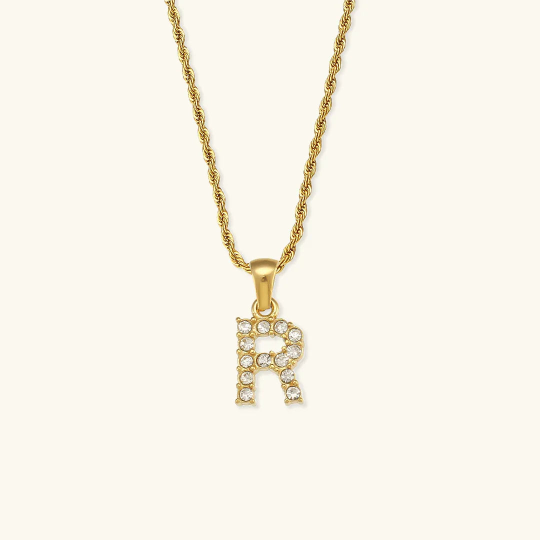 [Gaonasi]Maeve Letter Initial Diamond Necklace