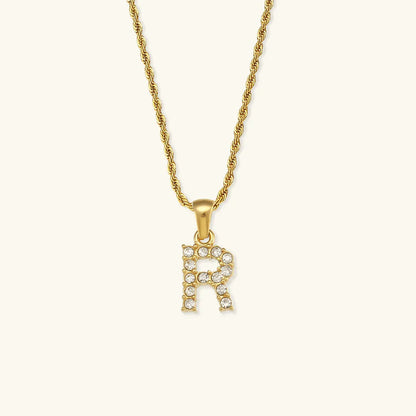 [Gaonasi]Maeve Letter Initial Diamond Necklace