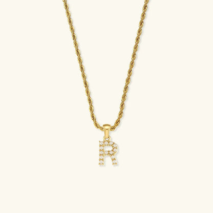 [Gaonasi]Elodie Initial Letter Pearl Necklace