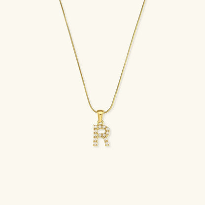 [Gaonasi]Augustine Initial Letter Pearl Necklace