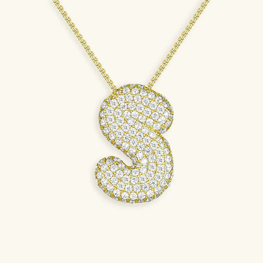 [Gaonasi]Bubble Initial Diamond Necklace