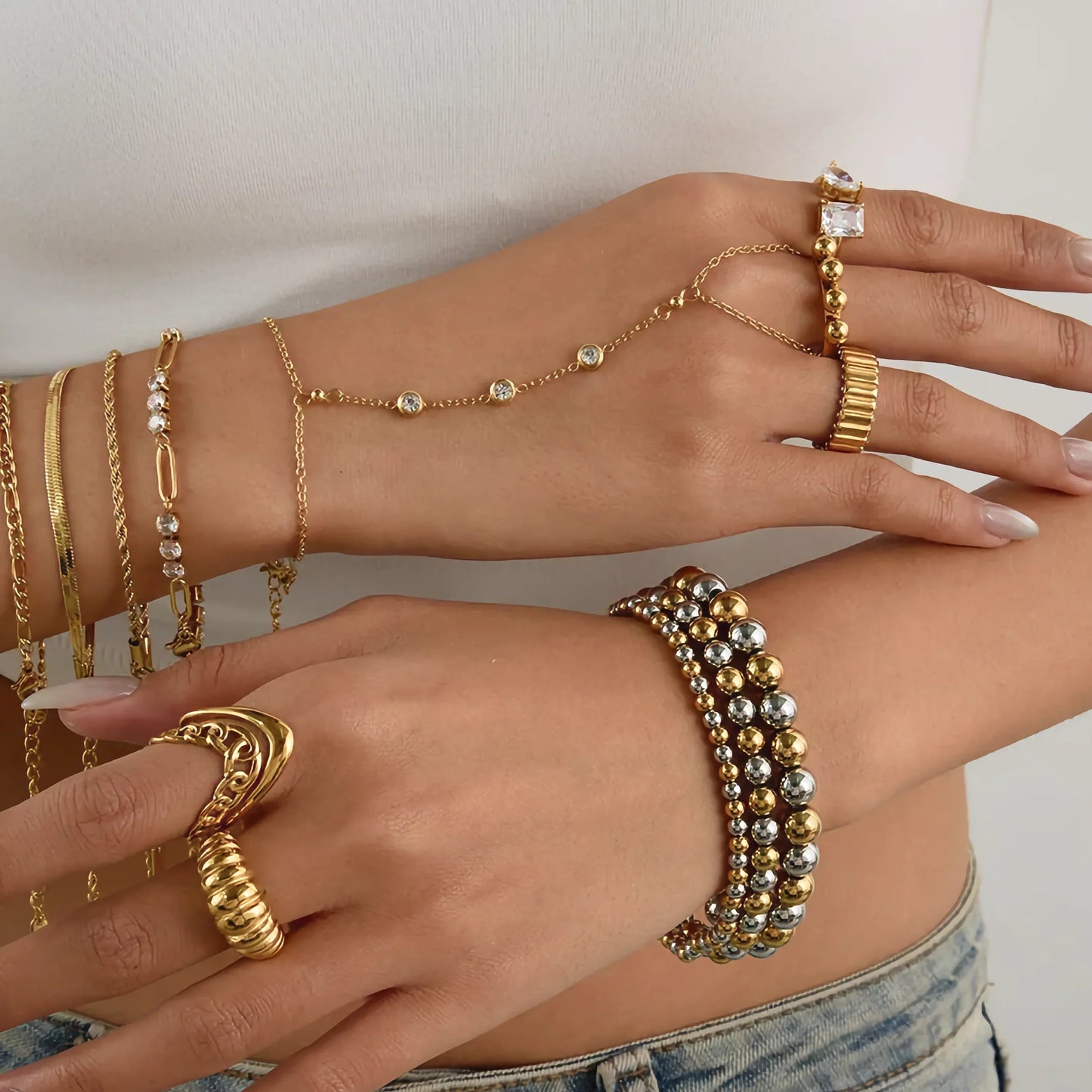 [Gaonasi]Leona Diamond Hand Chain